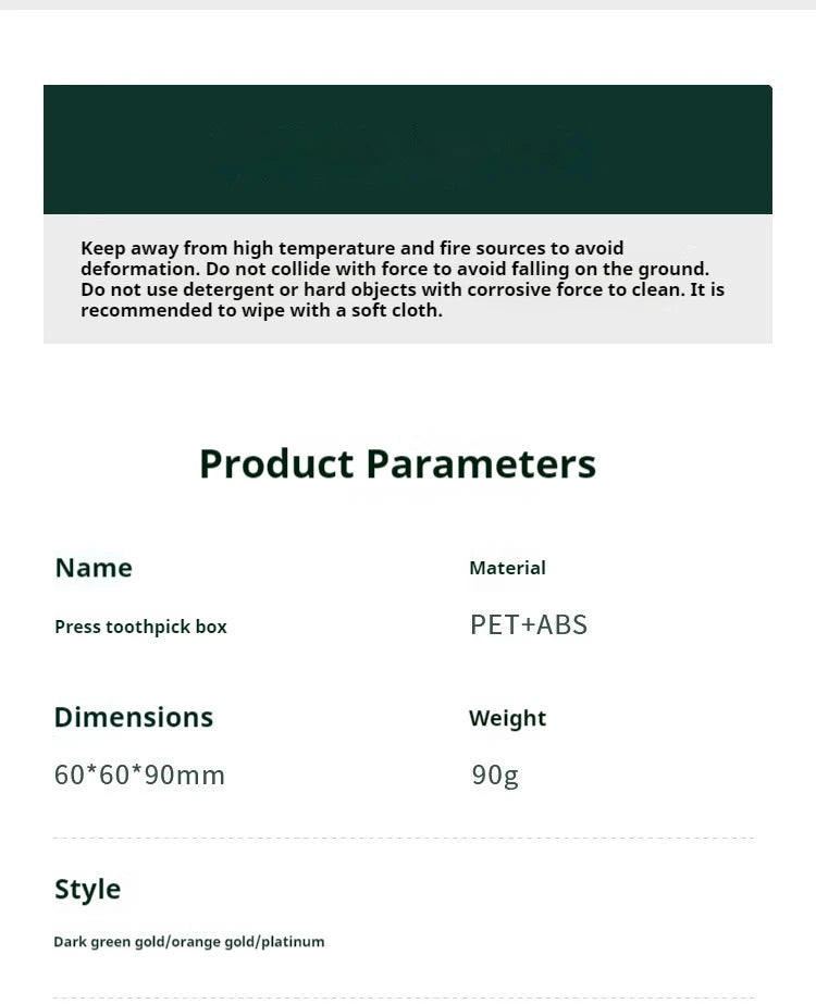 GIANXI Zahnstocherspender, umweltfreundliches Material, Presstyp, Zahnstocherhalter, Zuhause, geteiltes Design zur Aufbewahrung, Zahnstocherbox