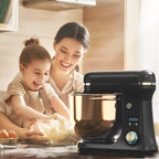 BioloMix Küchen-Lebensmittel-Standmixer, Mixer, leiser Motor, Sahne-Ei-Schneebesen, Peitsche, Teigkneter, 6 Geschwindigkeiten, 1200 W, 6 l, DC