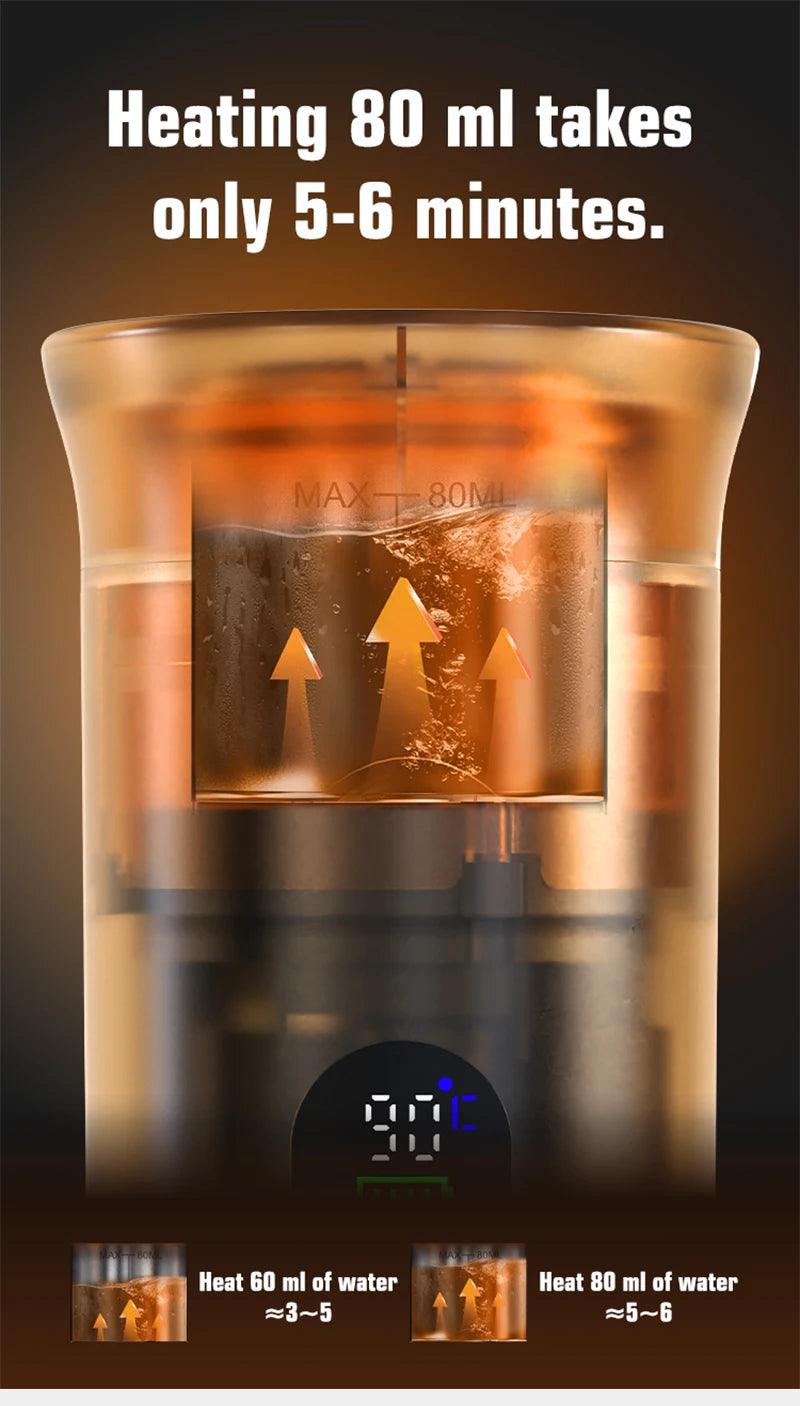 Foombthe Tragbare Espressomaschine mit Digitalanzeige, 3-in-1-Kapselkaffeemaschine für Auto und Zuhause, Camping-Kaffeemaschine