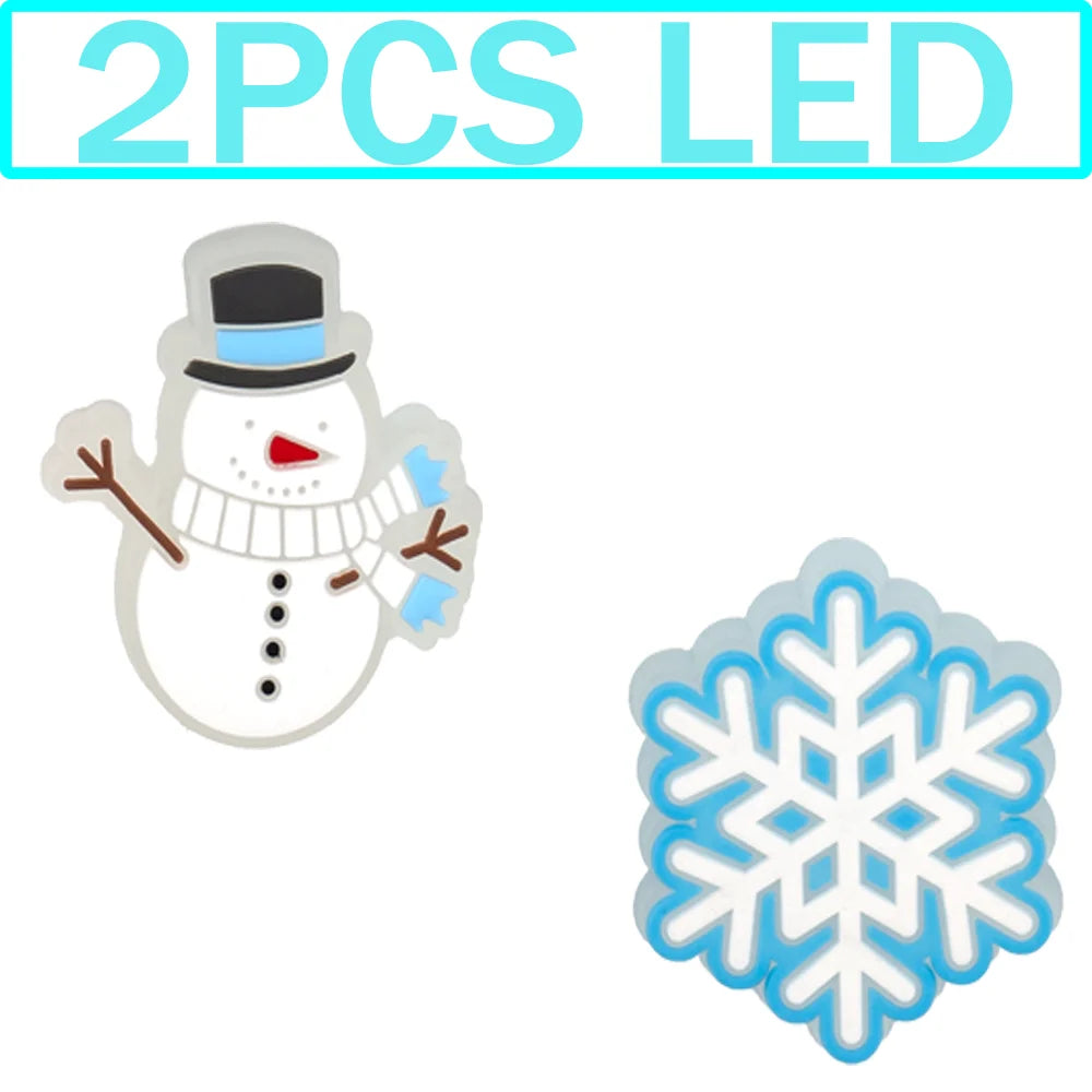 1–5 Stück neue Weihnachts-LED-Schuhanhänger, niedlicher Weihnachtsmann, Katze und Hund, Pin-Zubehör für Sandalen, Schuh-Clogs, Schnalle, Weihnachtsgeschenke