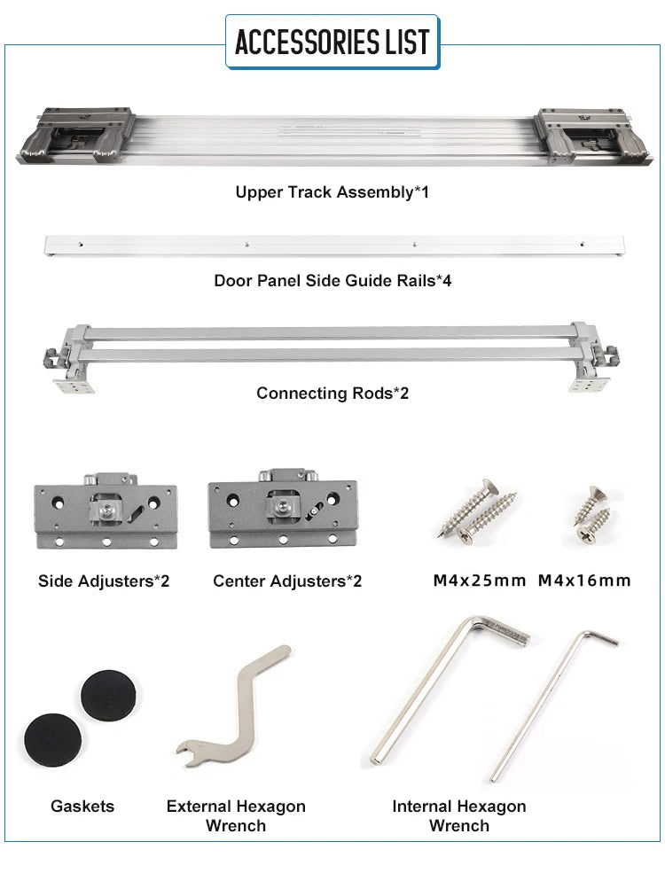 Möbelbeschläge in Sondergröße, Schlafzimmer, Aluminium, eingebetteter Kleiderschrank, Platzierungstür, koplanare Dämpfung, Schiebesystem