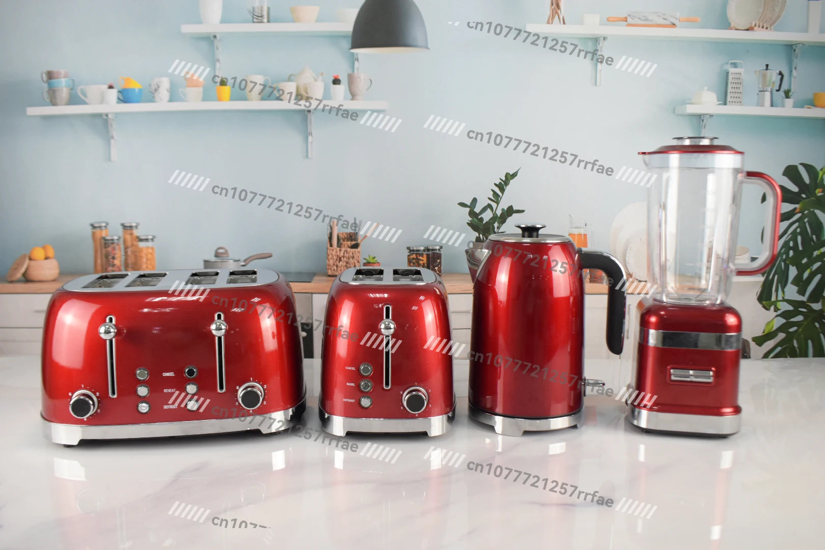 Kaffeemaschine Haushaltsgeräte Set Retro Toaster Edelstahl Elektrische Kaffeemaschine und Toaster Set