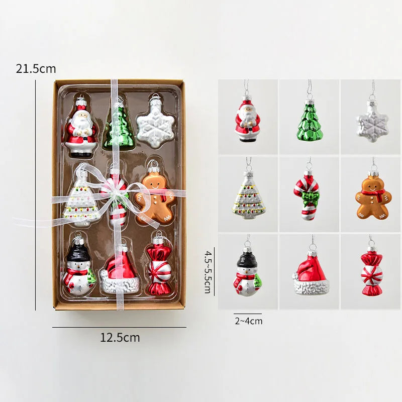 Weihnachten Set Santa Claus Schneemann Elch Weihnachtsbaum Dekor Weihnachtsbaum Anhänger Fenster Wohnzimmer Rucksack Auto Innen Dekor