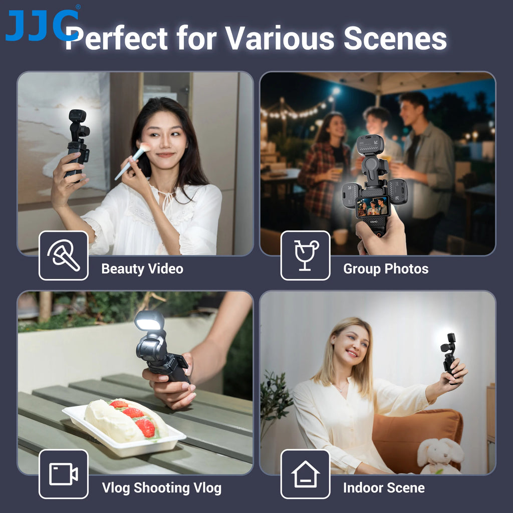 JJC Osmo Pocket 3 Mini-LED-Licht, magnetisches Fülllicht, Video-Selfie-Licht für DJI Osmo Pocket 3, wiederaufladbare Zusatzbeleuchtung