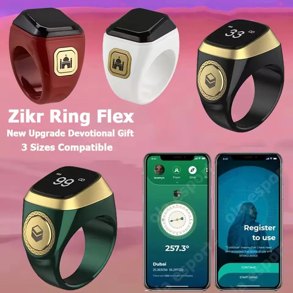 Ola Esporte Zikr1 Lite – Muslimischer Smart Ring mit Tasbih-Zähler, Gebetszeit & Qibla | Bluetooth 5.1 | 9 Farben