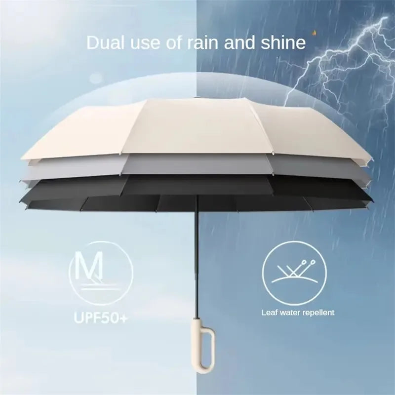 Vollautomatischer Faltbarer Regenschirm – 10 Speichen, UV-Schutz, Windfest, Ø106cm | Damen & Herren | 5 Farben