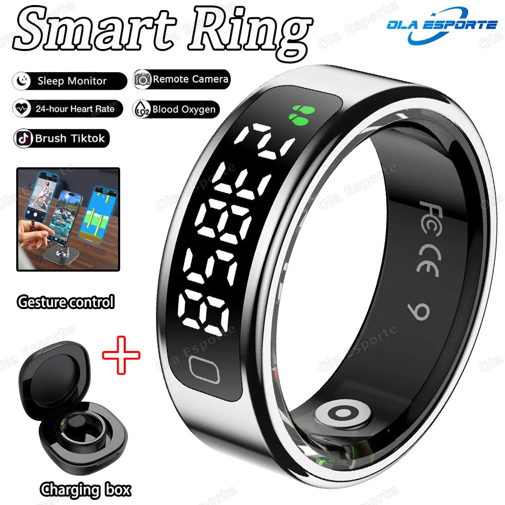 Neue R11 Smart Ring Männer Frauen LED Display Bildschirm Herzfrequenz Blut Sauerstoff Überwachung Wasserdichte Multi Sport Modi Smartrings 2025