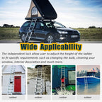 DayPlus Teleskopleiter, Klappleiter aus Edelstahl, tragbar, ausziehbar, Kapazität der Loft-Leiter, maximale Belastung 150 kg/330 lb, EN131