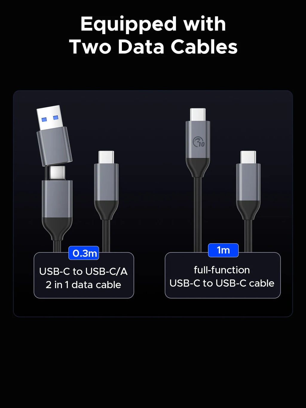 ORICO 10-in-1-USB-C-Dockingstation mit M.2-SSD-Gehäuse PD100W-Lade-Ethernet 4K60 Hz HDMI-Com 3,5-mm-Audiovolumeregler