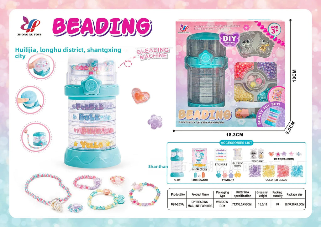 Rotierende Perlenmaschine, Spielzeug für Mädchen, Halskette, Armband, Basteln, Rollenspiel, Schmuckherstellung, Werkzeug, Lernspielzeug für Kinder