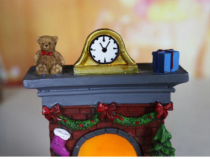 Weihnachten leuchtende Ornamente Weihnachtsmann Schneemann Kamin Harz LED Nachtlicht Weihnachtsdekoration Urlaub Kinder Spielzeug Geschenk
