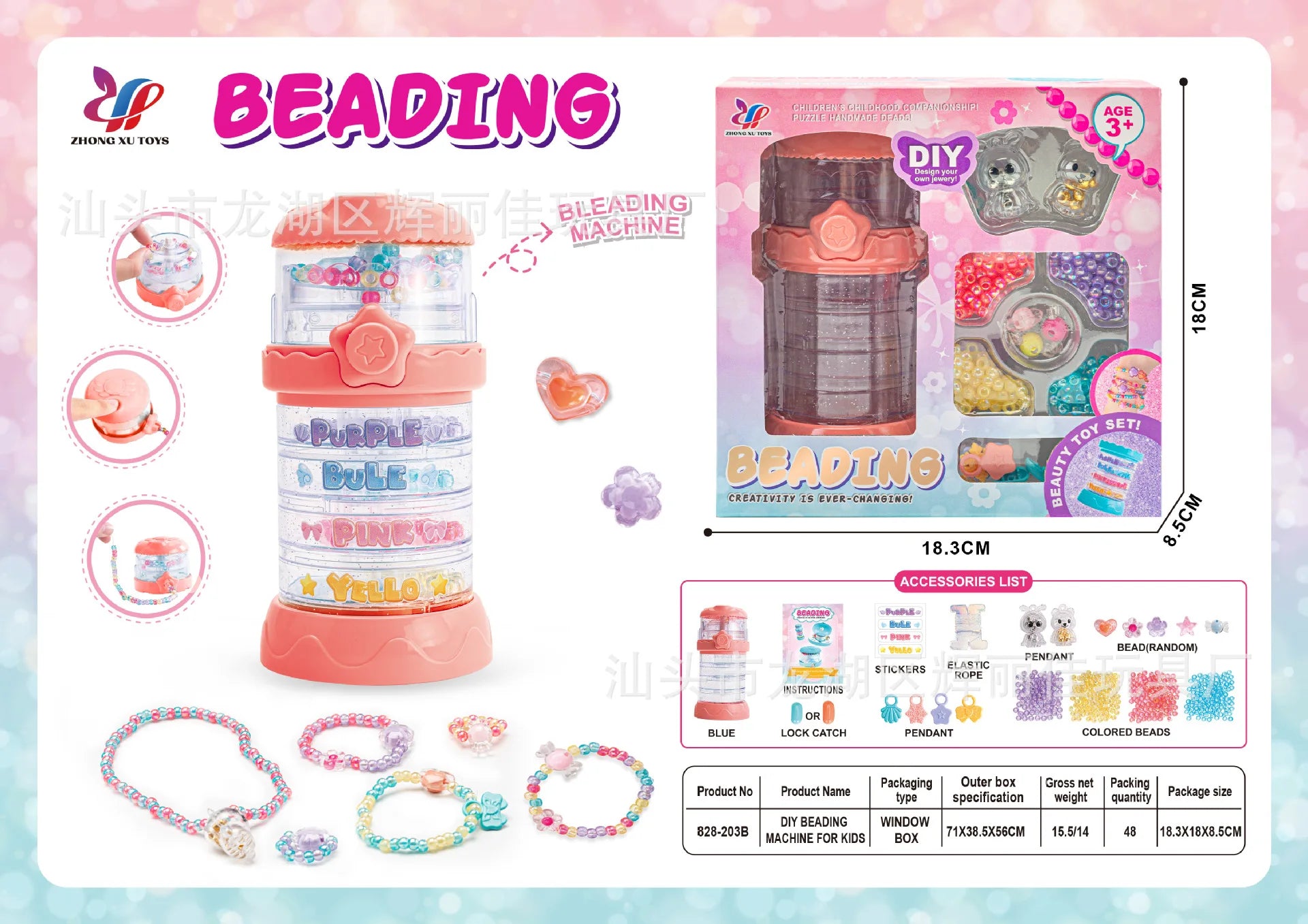 Rotierende Perlenmaschine, Spielzeug für Mädchen, Halskette, Armband, Basteln, Rollenspiel, Schmuckherstellung, Werkzeug, Lernspielzeug für Kinder