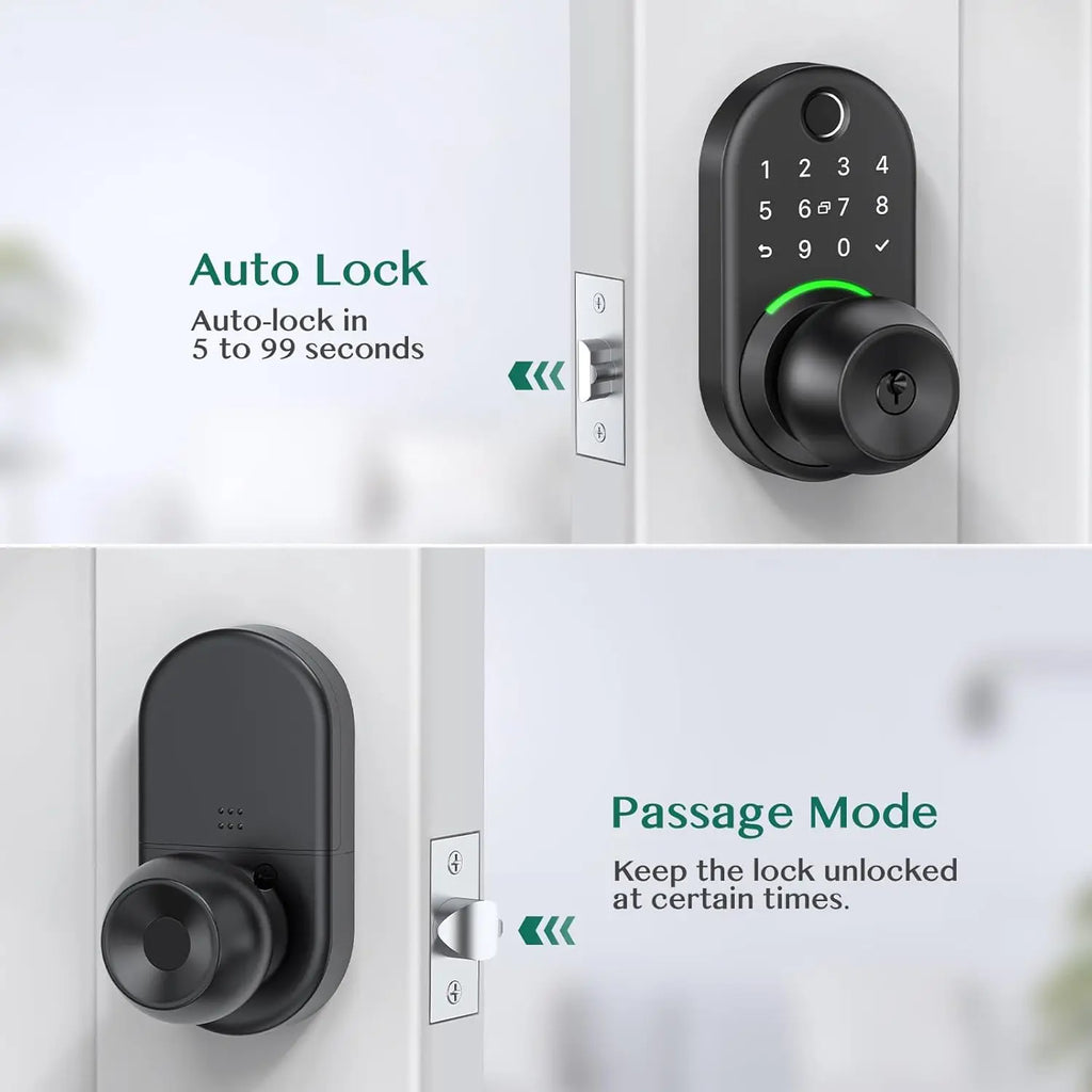 Intelligentes Tastatur-Türschloss mit Knopf, Yamiry-Digitalschloss mit schlüssellosem Zugang und Griff, elektronischer Fingerabdruckknopf für die Haustür, Gen