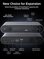 ORICO 10-in-1-USB-C-Dockingstation mit M.2-SSD-Gehäuse PD100W-Lade-Ethernet 4K60 Hz HDMI-Com 3,5-mm-Audiovolumeregler