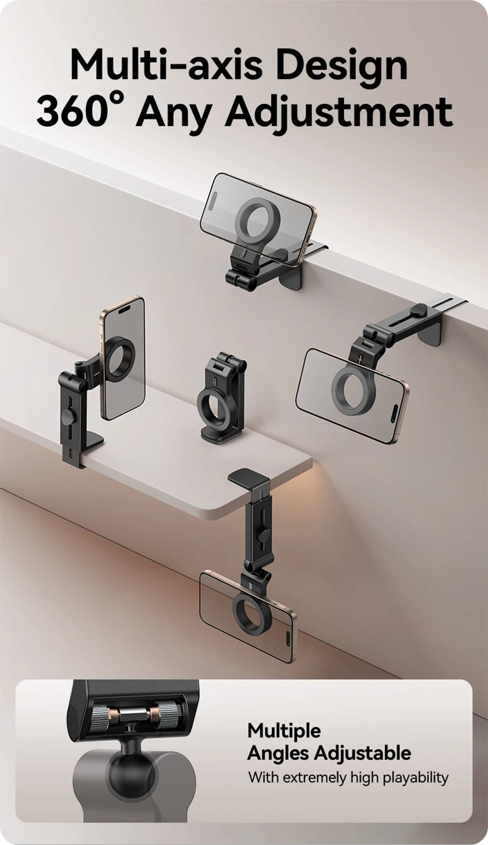 Joyroom Magnetischer Reise-Telefonhalter, Flugzeug-Telefonhalterung, Freisprecheinrichtung, flexible Rotation, Flugzeug-Telefonhalterung für iPhone