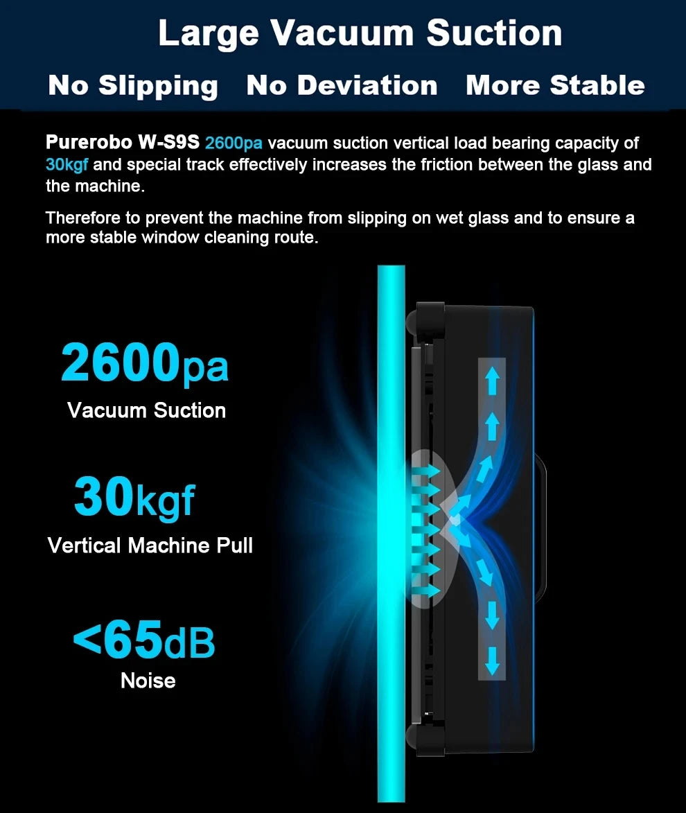 Fensterputzroboter Purerobo W-S9S mit APP Staubsauger