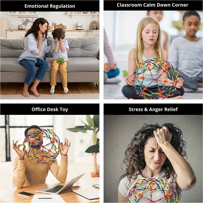 Großer einziehbarer Ball, erweiterbarer Atemball, Spielzeugball, beruhigendes und stressabbauendes Spielzeug, Yoga-Entspannungszubehör