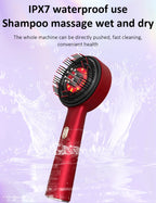 Peigne de massage électrique pour la tête, appareil de massage par vibrations, portable, pour follicules pileux, huile pour cuir chevelu, applicateur liquide, croissance des cheveux, anti-chute