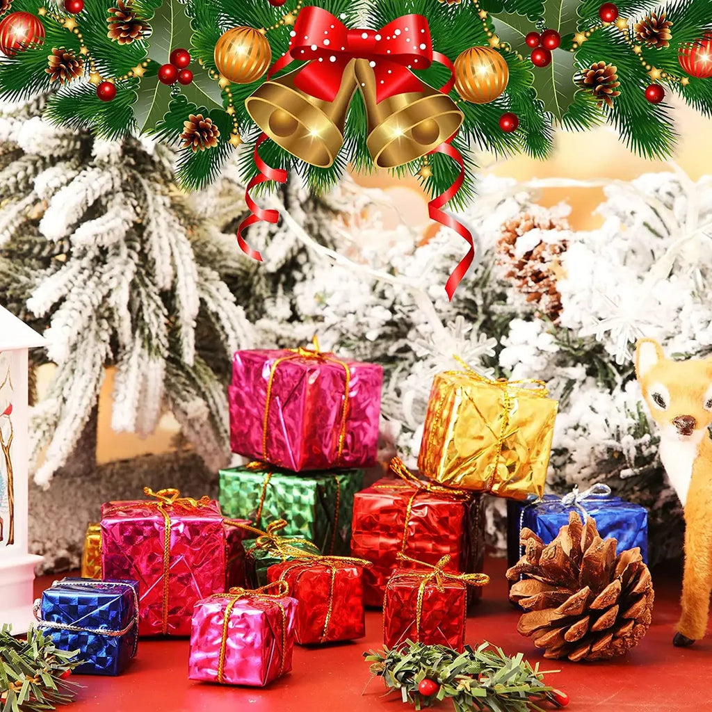 120/12PCS Mini Geschenk Boxen Weihnachten Baum Hängen Anhänger Bunte Quadratische Schaum Box Ornamente Weihnachten Neue Jahr Party decor Großhandel