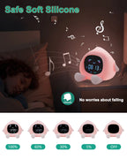 ORIA Kinderwecker & Schlaftrainer – Nachtlicht, OK-to-Wake, USB-C, Pfirsich-Design