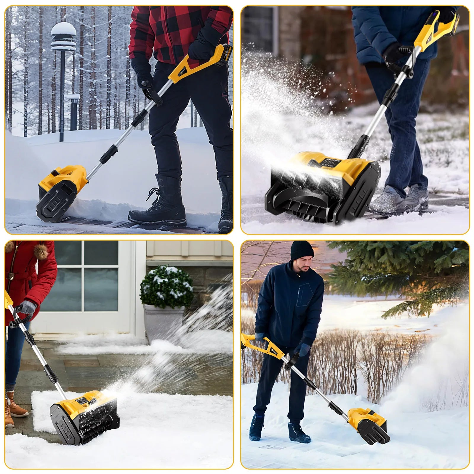 CONENTOOL 33000 U/min 1500 W faltbare elektrische Schneeschaufel 21 V Akku-Schneereiniger Schneefräse Gartengeräte für Makita 18 V Akku