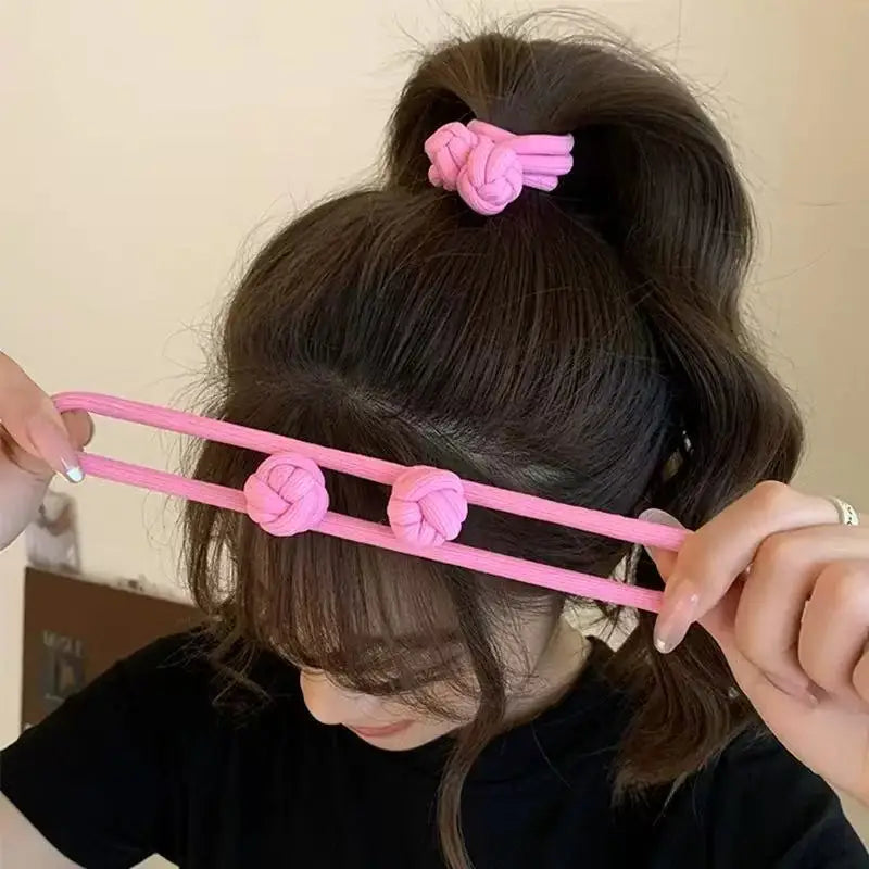 Haarband mit Knotendesign, elastisches Nylon-Haargummi für Pferdeschwänze, dickes und strapazierfähiges Haarstyling-Accessoire, schlichte Eleganz und Niedlichkeit für jeden Tag, verschiedene Farboptionen