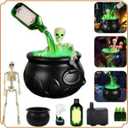 Halloween Hexenschüssel Magischer Kessel mit Nebelmaschine, Horrorhaus Ornamente Indoor, Home Party, Gruselige Requisiten, Halloween Spooky Decor