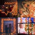 Halloween LED-Lichterkette Kürbis & Ahornblatt – Warmweiß, IP45, 1,5m / 3m / 6m