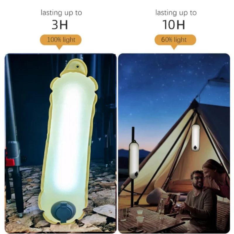 2-in-1-LED-Lampe, 2000 mAh, wiederaufladbar, Notlicht für den Außenbereich, IP66, wasserdicht, aufblasbar, faltbar, magnetisches Fülllicht, USB-Aufladung