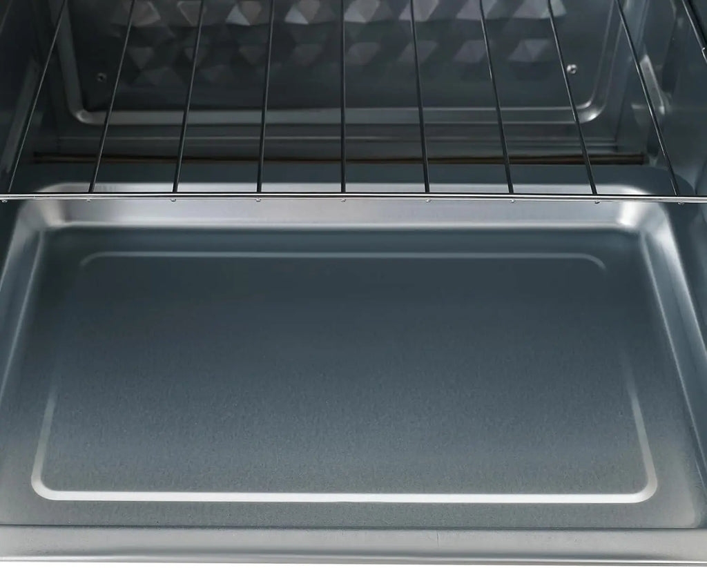 22-Liter-Miniofen kompakt mit Pizza-Funktion und Sichtfenster, 120 ° C bis 250 ° C, 60-Minuten-Timer, 1000 Watt, in Weiß