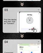 Schlüssel-Organizer funktioniert mit Apple Find My, integrierten Airtag-Chips, fasst 2–6 Schlüssel, Auto-Schlüsselanhänger mit GPS-Tracker, (nur iOS)