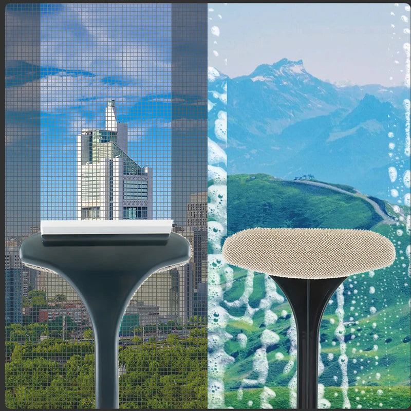 Fenster-Reinigungspinsel mit Schaber – Multifunktional für Glas, Auto & Bildschirm