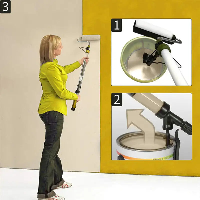 Multifunktionale selbstansaugende Schnellwalzenbürste, Teleskop-Farbrollerbürste, Wandputzen, Artefakt, 7-in-1-Farbroller-Werkzeug