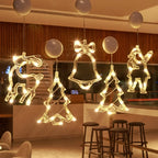 Weihnachten LED Licht Schneeflocke Santa Hängen Batteriebetriebene Fenster Ornamente Dekoration für Home Weihnachten Navidad Neue Jahr Dekor