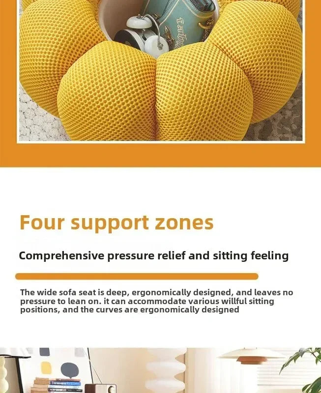 Einzelsitz-Kürbis-Lazy-Sofa kann zurücklehnen werden. Designer Rochburg-Fußballsofa für Balkon, Schlafzimmer, bequeme Lounge-Couch