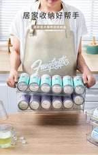 Stapelbarer Kühlschrank-Organizer, Behälter, Pop-Soda-Dosenspender, Getränkehalter für Kühlschrank, durchsichtiges Kunststoff-Aufbewahrungsregal für Lebensmittel in Dosen