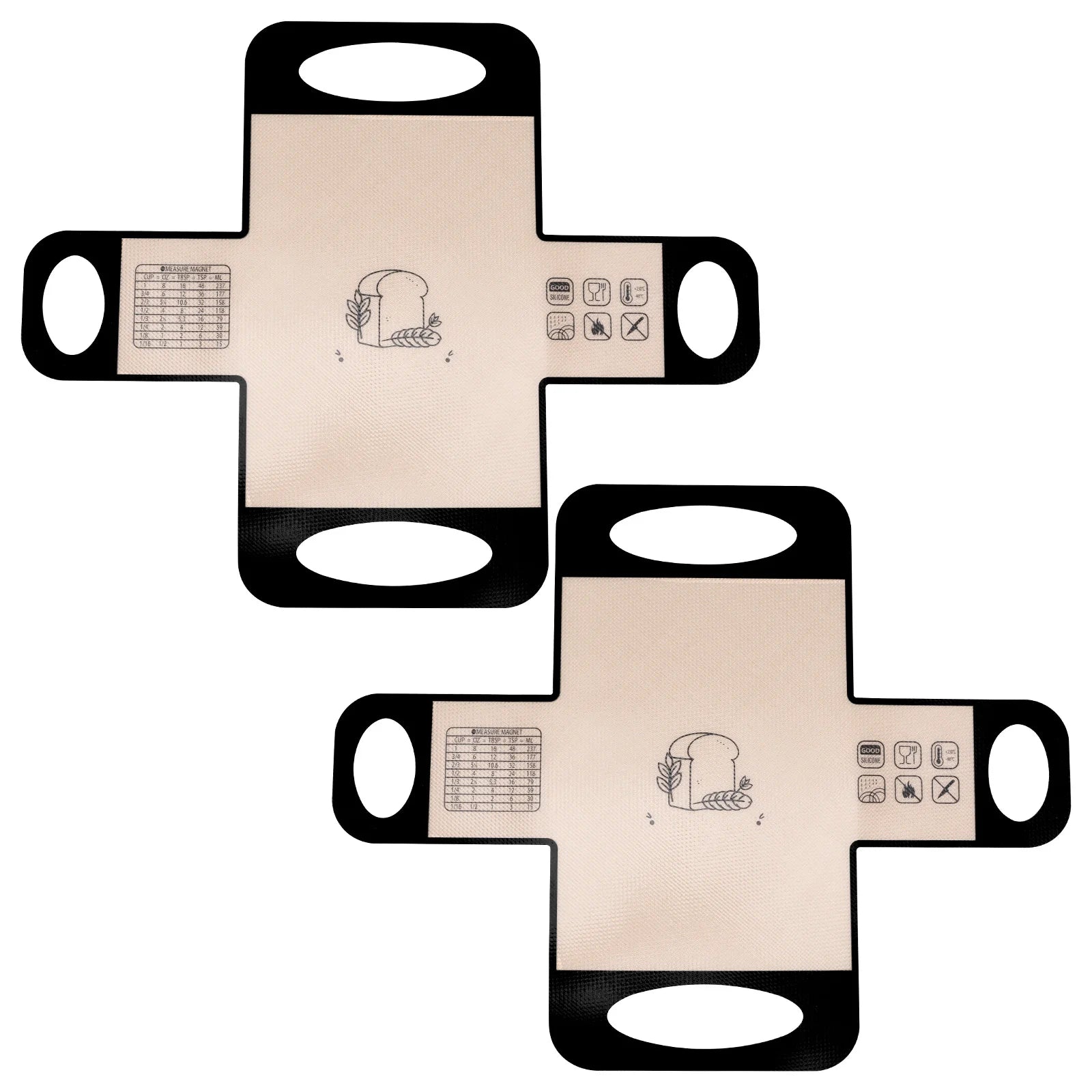 2Pcs Silikon Brot Laib Pan Liner Wiederverwendbare Brot Matte Hitzebeständige Brot Backen Matte mit Griff für Backen Küche Zubehör
