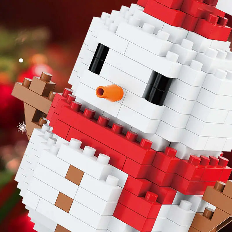 Weihnachtsgeschenke Micro Baustein DIY Domino Spiel Weihnachtsmann Rentier Urlaub Puzzle Montage Ziegel Tischdekoration Spielzeug