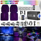 VASTFIRE Starlight Auto-Ambientebeleuchtung – Glasfaser-Fußmatten, RGB-Lichtleiste & Faserlampen | App & Fernbedienung | CE & RoHS