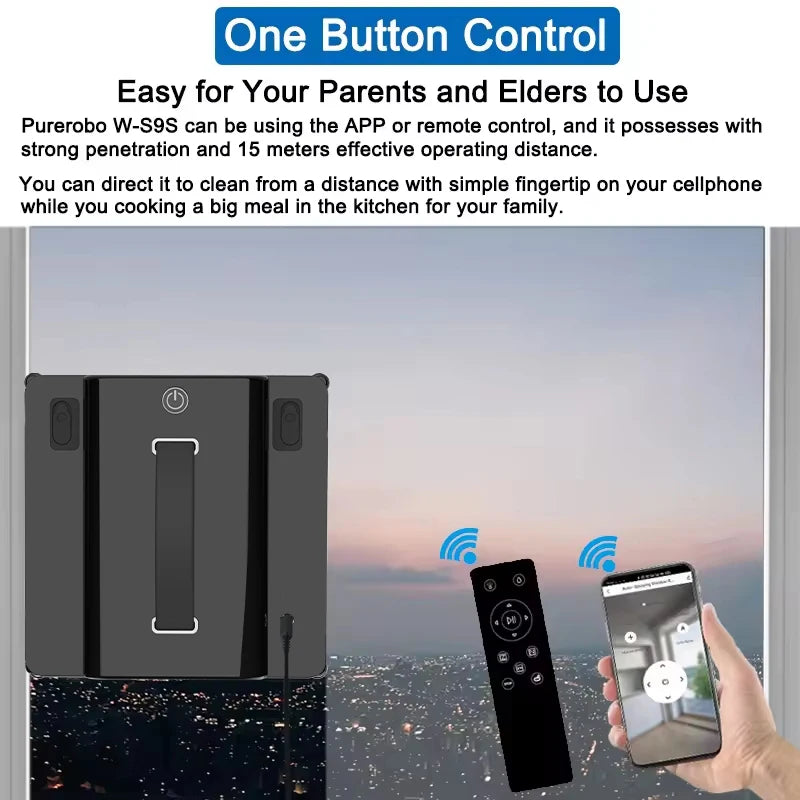 Fensterputzroboter Purerobo W-S9S mit APP Staubsauger