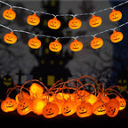 Halloween 3D-Kürbis-Lichterkette – Warmweiße LED-Deko | 1,5m / 3m