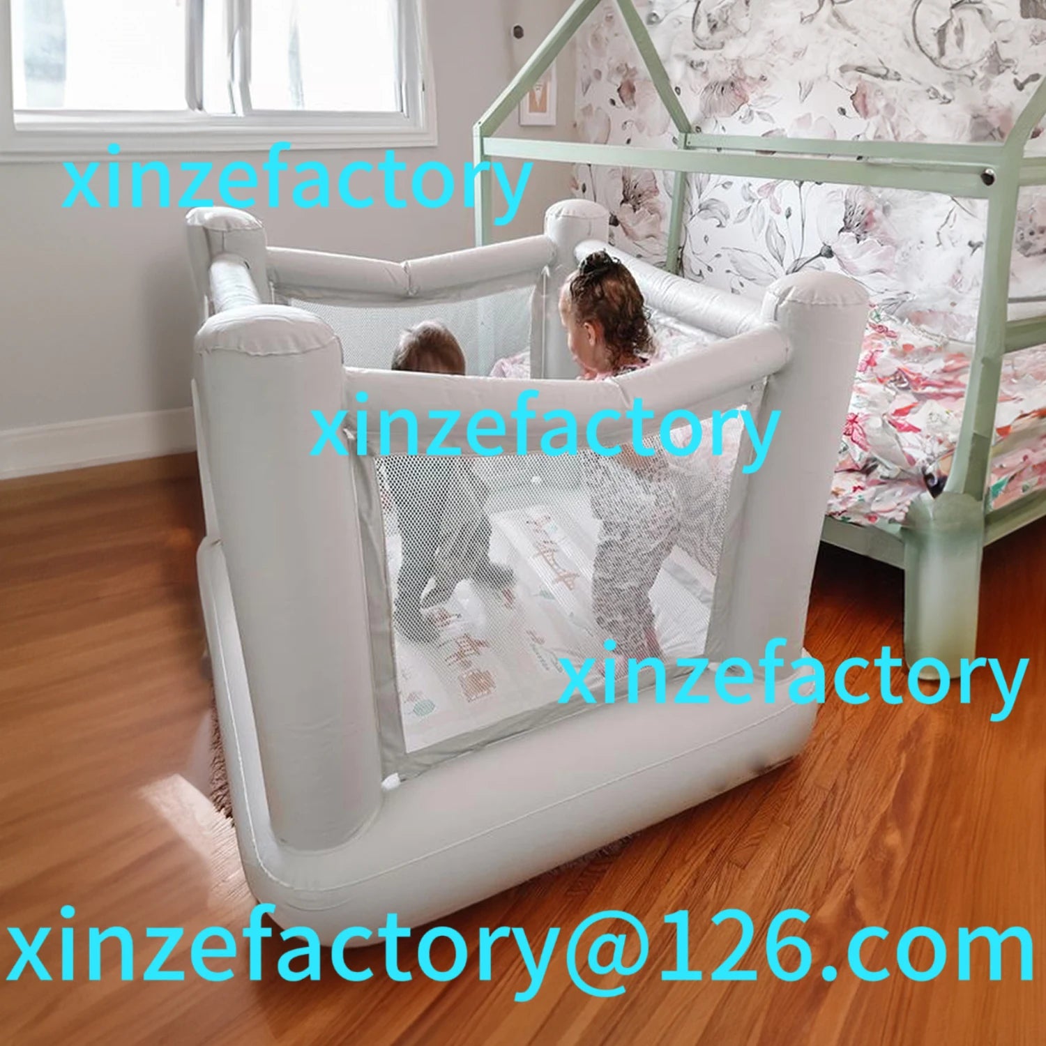 Geeignet für Mini City Bounce House Geburtstagsgeschenk 1-6 Jahre alt PVC Mini aufblasbare Burg Kinderspielzeug Castlecustomizable