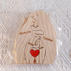 Kunst-Holzbär-Familienpuzzle, personalisierter Name, individuelle Heimdekoration, Thanksgiving, Weihnachten, Herzwärmungsgeschenk für Babymutter