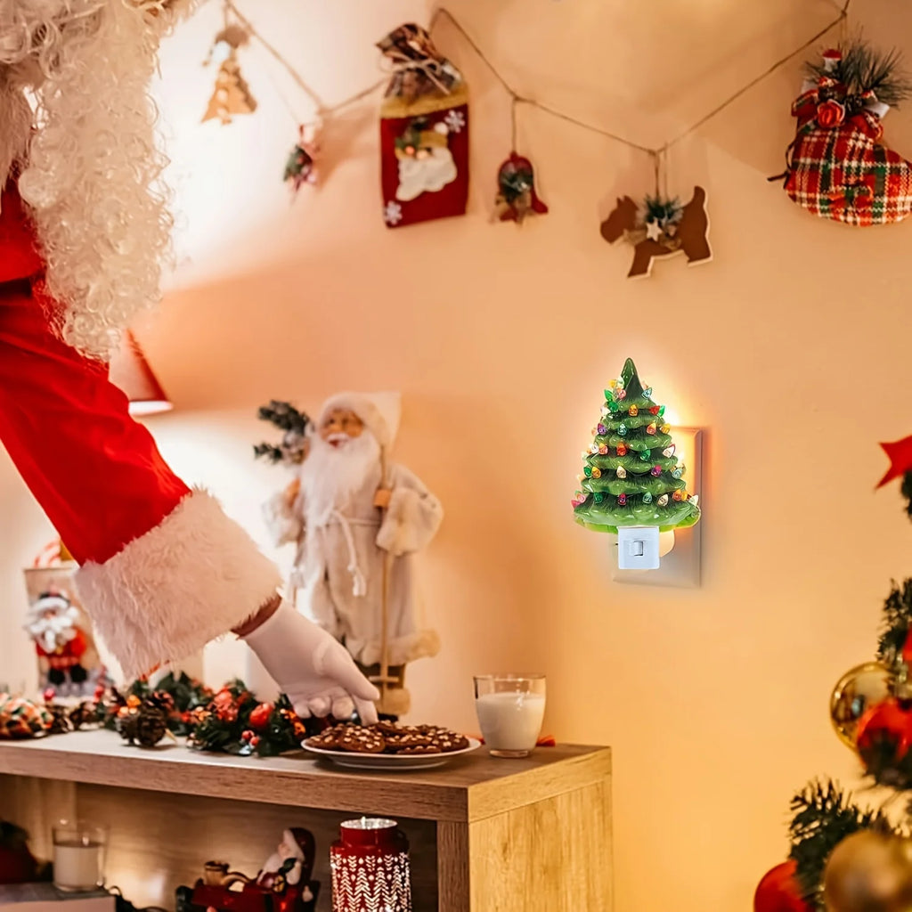 3D-Weihnachtsbaum-Nachtlicht, blinkende LED-Wanddekoration für Zuhause, Innenbereich, Weihnachtsdekoration, Geschenk