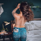 Gtpdpllt Sexy Durchsichtig T Shirt Frauen Mesh Patchwork Diamanten Perle Dünne T-Shirts Elegante Crop Tops Weibliche 2024 Frühling Kleidung