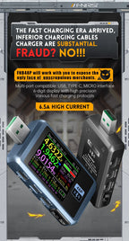 FNB58 USB-Tester, Voltmeter, Amperemeter, Typ C, Schnellladungserkennung, Auslöser, Kapazitätsmessung, Welligkeitsmessung