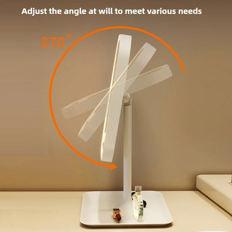1 ~ 2 großer, quadratischer, drehbarer LED-Schminkspiegel – quadratischer Kosmetikspiegel mit verstellbarer Beleuchtung für Mädchenschlafsaal und den Heimgebrauch