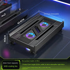 Mobiler PC-Turmständer, verstellbarer Computer-CPU-Halter, Teleskop-Desktop-Ständer, CPU-Wagen mit RGB-Lüfter, Wärmeableitung