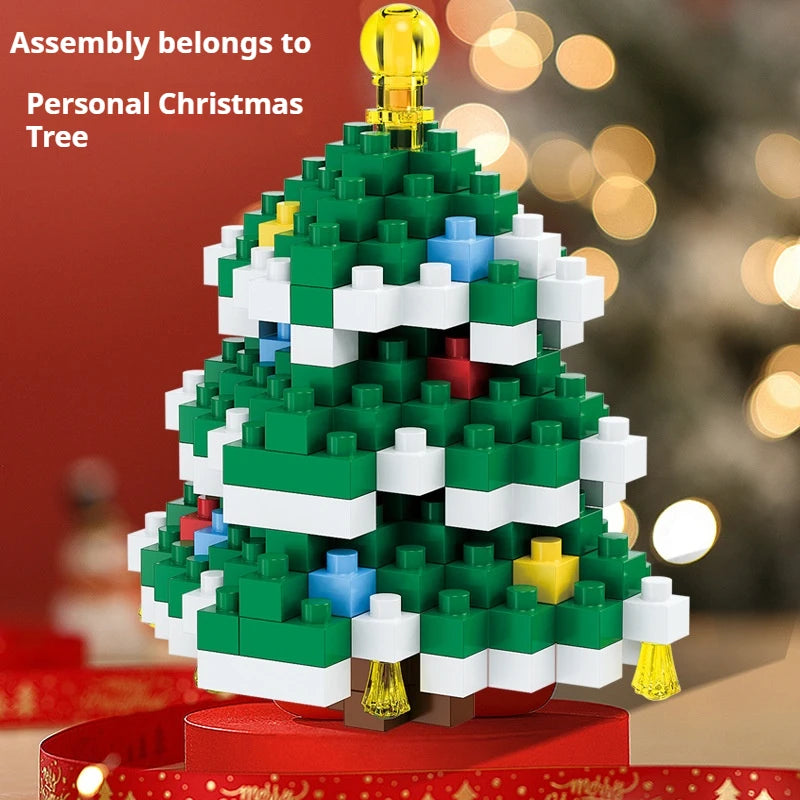 Weihnachtsgeschenke Micro Baustein DIY Domino Spiel Weihnachtsmann Rentier Urlaub Puzzle Montage Ziegel Tischdekoration Spielzeug