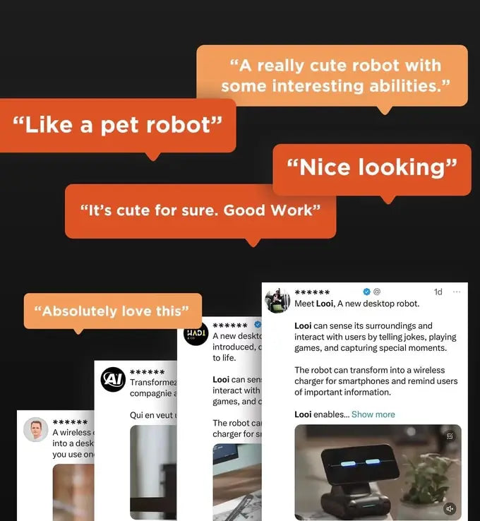 LOOI Roboter Smart Toy Verwandeln Sie das Smartphone in einen Desktop-Roboter. Magnetische mobile KI-Geste, Gesichtserkennung, GPT-Sprachdialog-Spielzeug